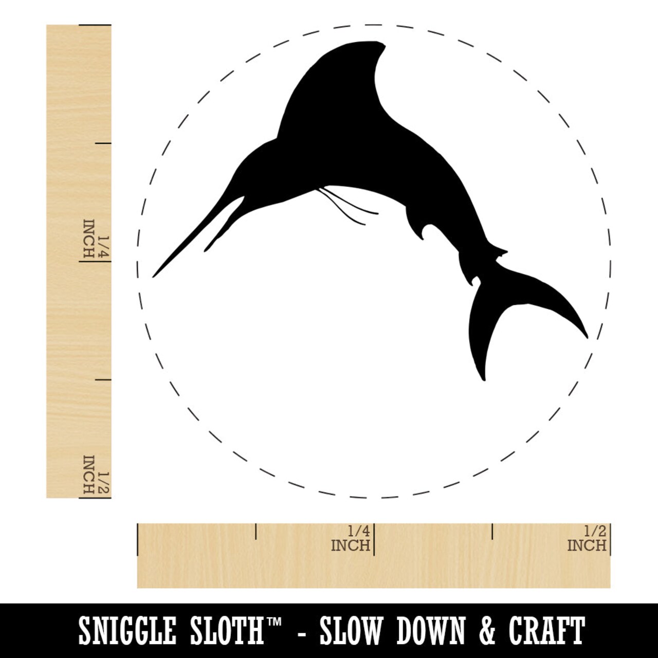 Marlin Fish Self-Inking Rubber Stamp for Stamping Crafting Planners